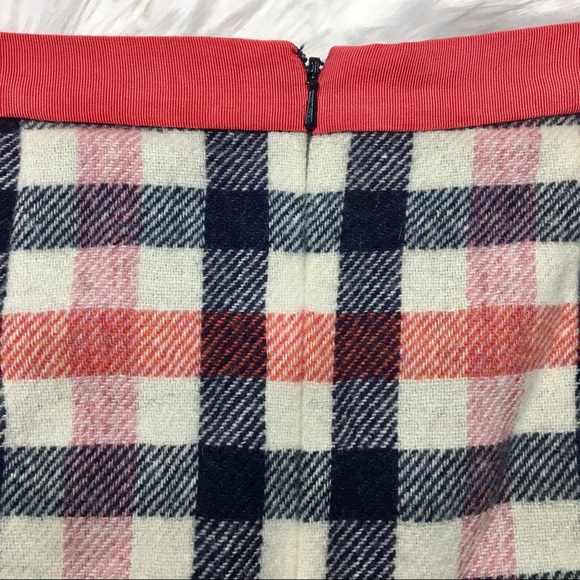 Boden British Tweed Wool Pink Plaid Skirt - Picture 3 of 8